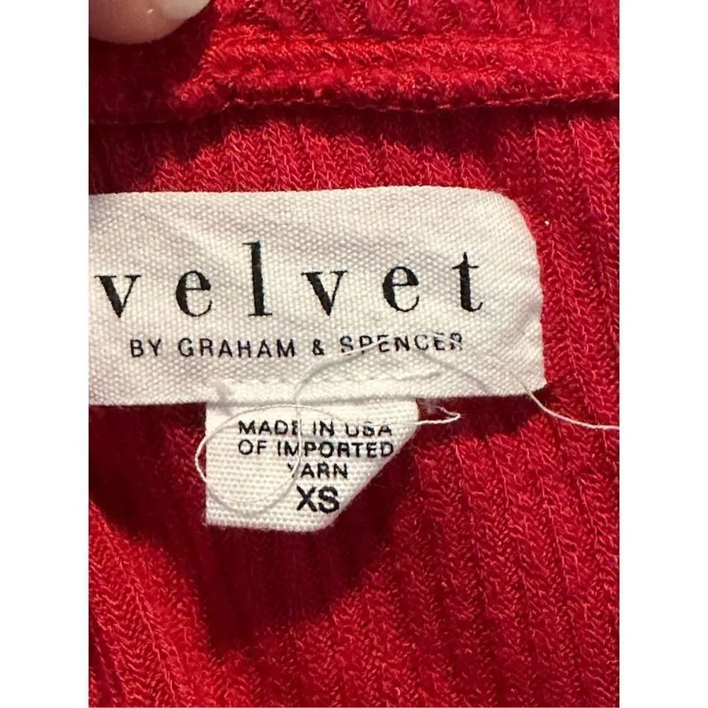 VELVET By Spencer & Graham Red Viscose Cardigan Medium